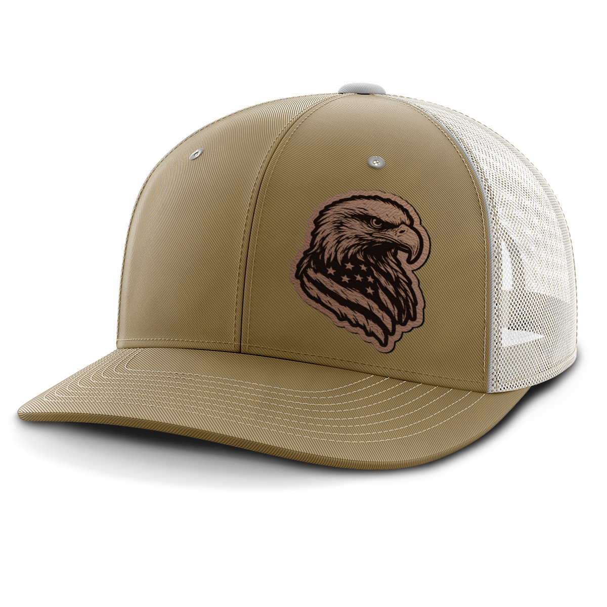 Eagle Flag (left), Leather Patch Hat