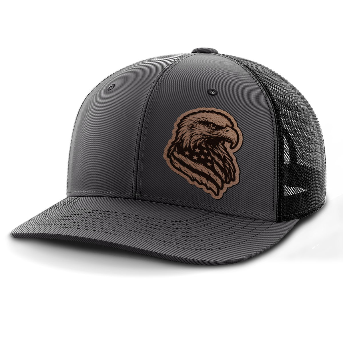 Eagle Flag (left), Leather Patch Hat
