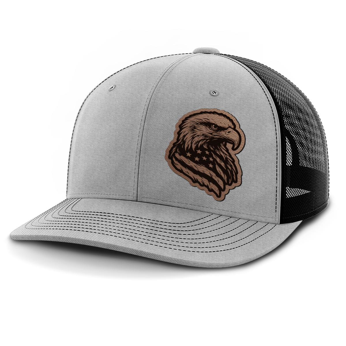 Eagle Flag (left), Leather Patch Hat