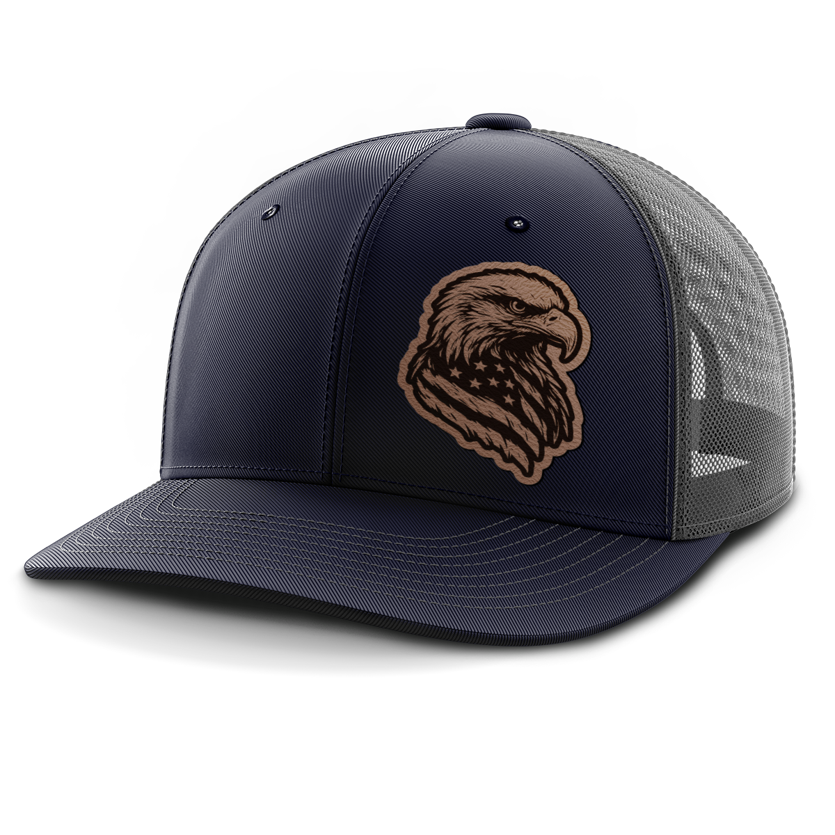Eagle Flag (left), Leather Patch Hat