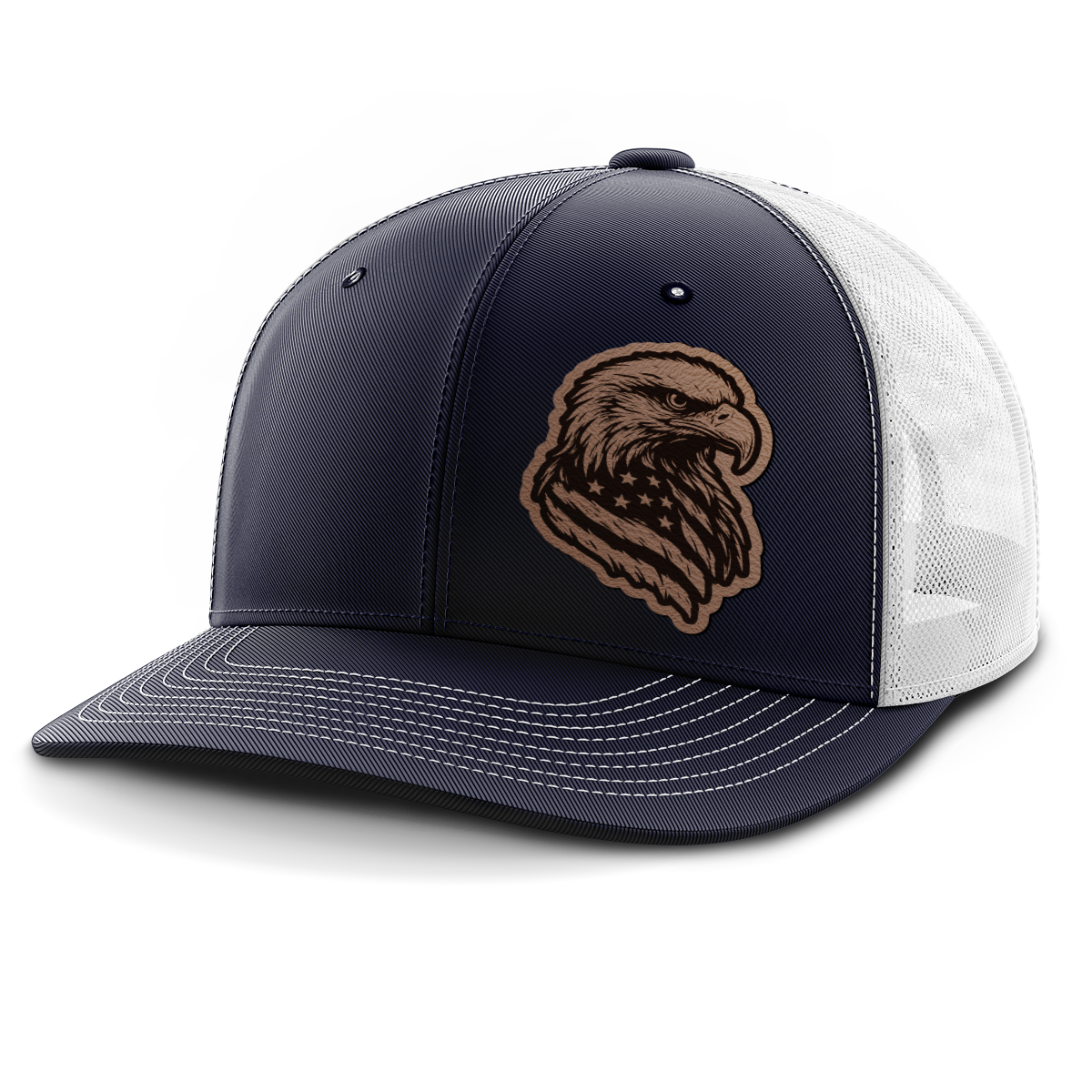 Eagle Flag (left), Leather Patch Hat