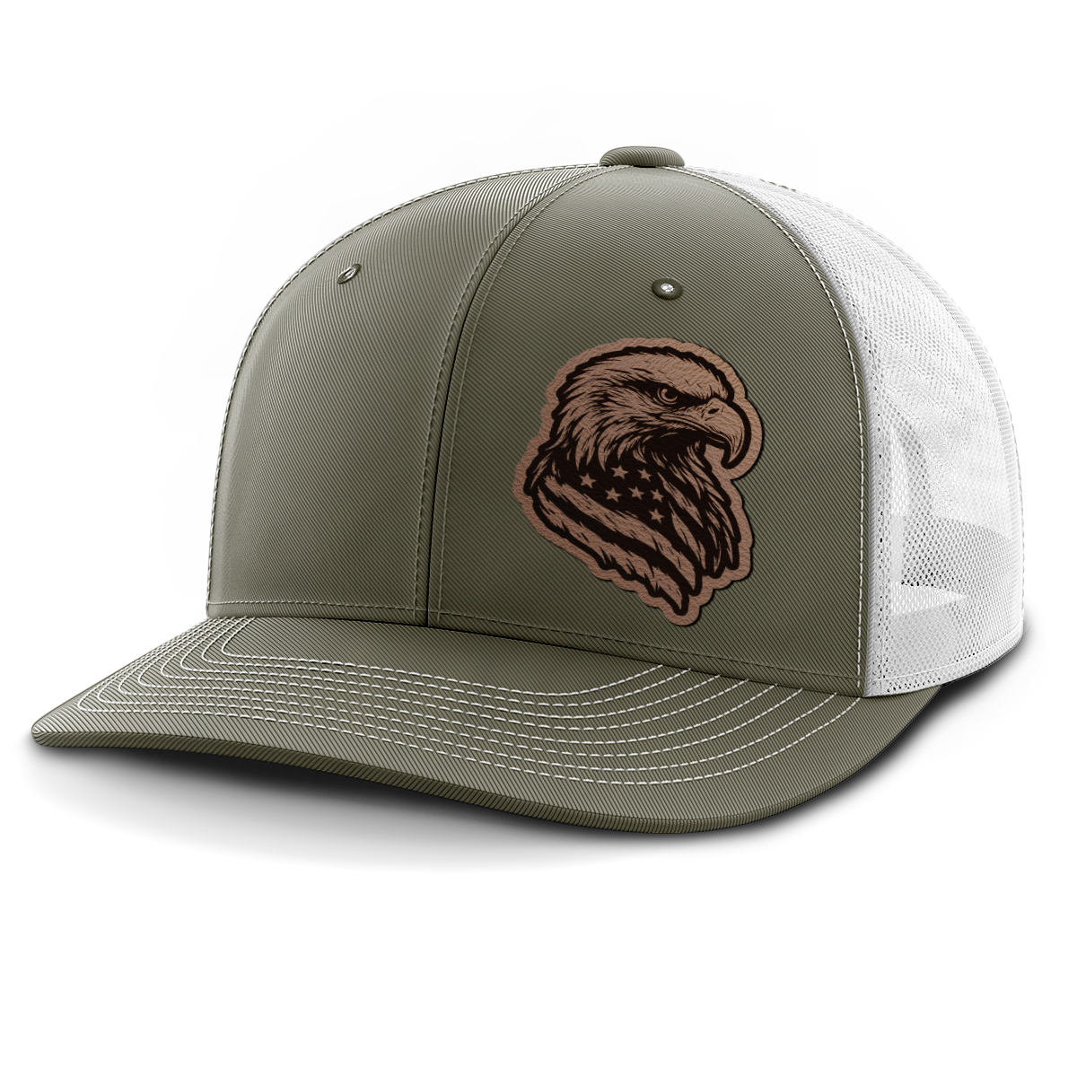 Eagle Flag (left), Leather Patch Hat