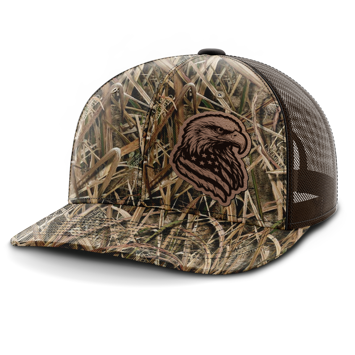 Eagle Flag (left), Leather Patch Hat