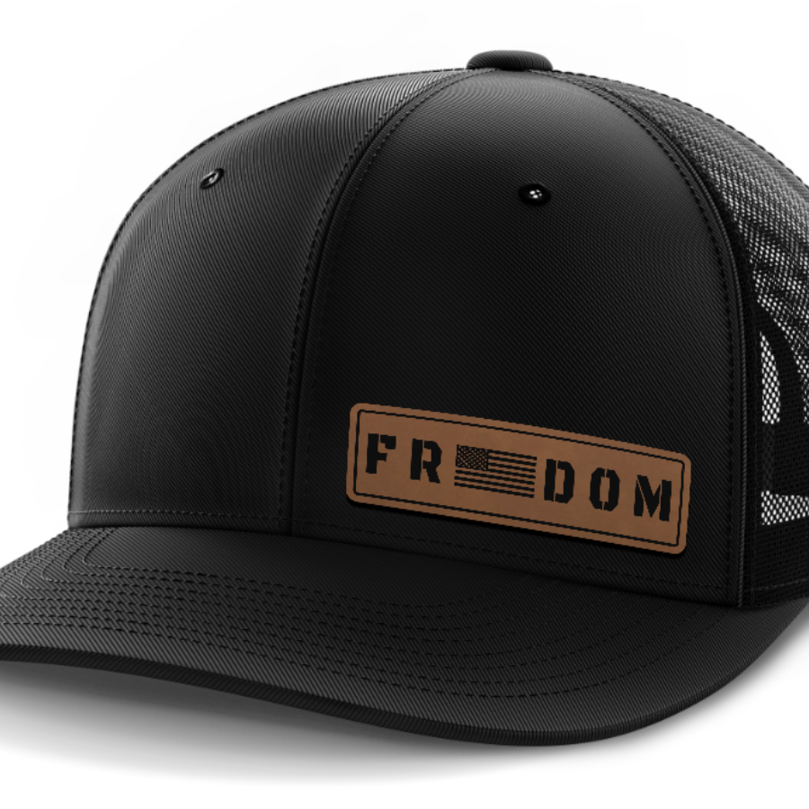 Freedom, Leather Patch Hat — Black