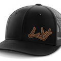 Antlers, Deer & Shed Hunting, Leather Patch Hat — Black | Dark Gray