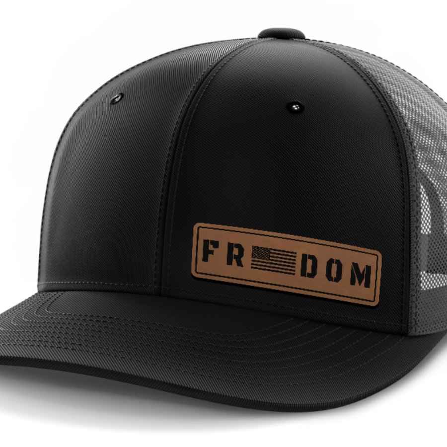 Freedom, Leather Patch Hat — Black | Dark Gray