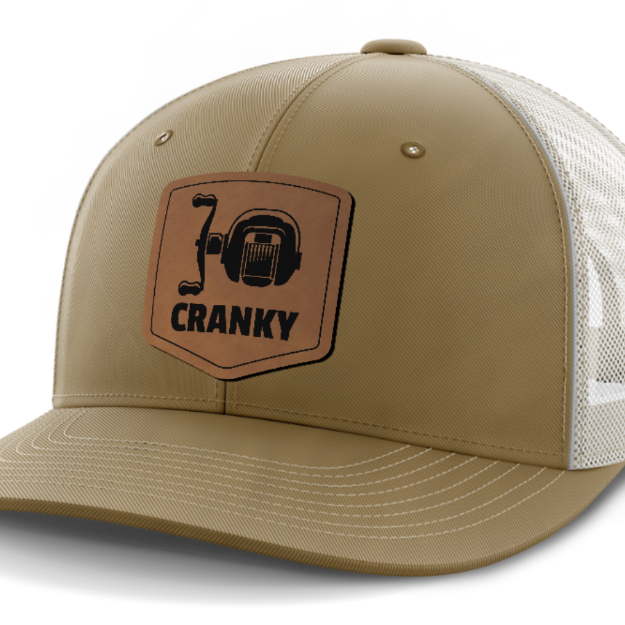 Cranky, Baitcaster, Leather Patch Hat — Coyote Brown | Light Khaki