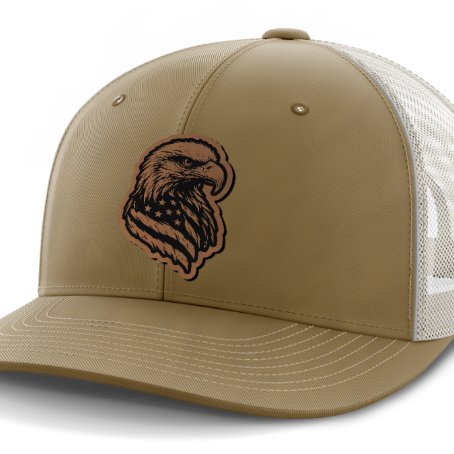 Eagle Flag, Leather Patch Hat — Coyote Brown | Light Khaki