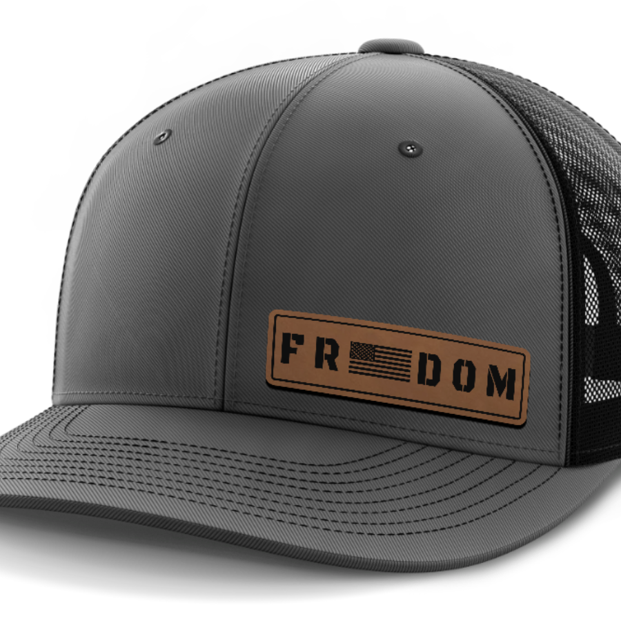 Freedom, Leather Patch Hat — Dark Gray | Black