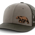 Bear, Leather Patch Hat — DK Green | Gray | Dk Green