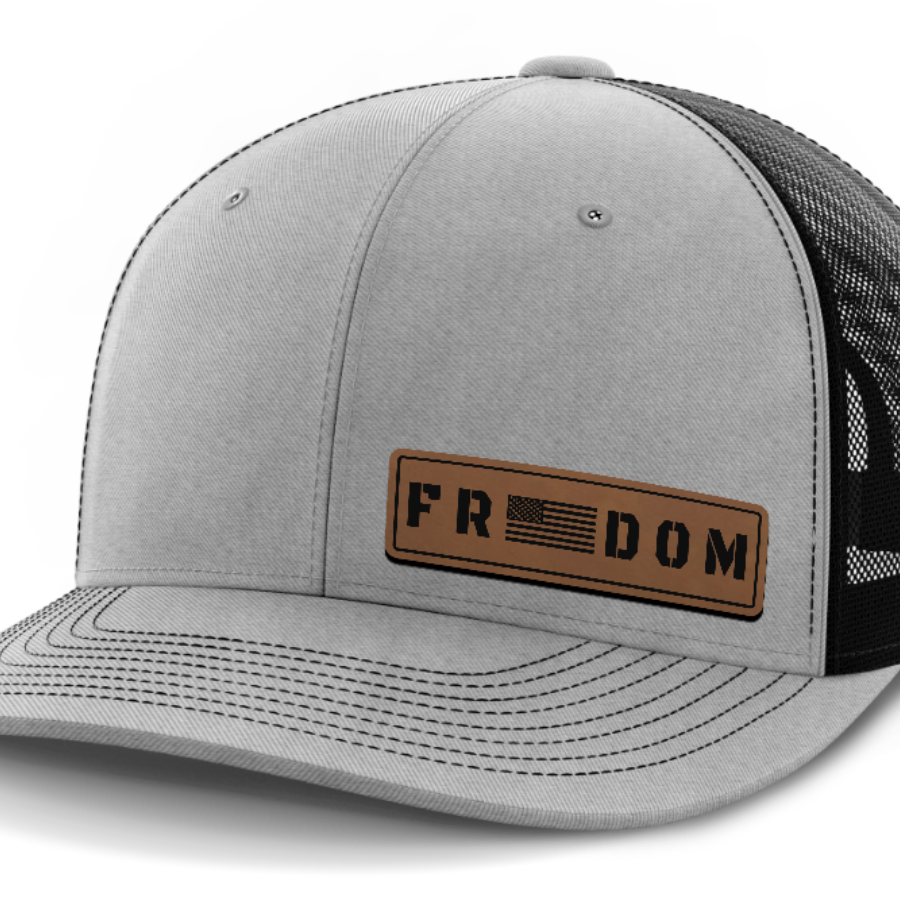 Freedom, Leather Patch Hat — Heather Gray | Black