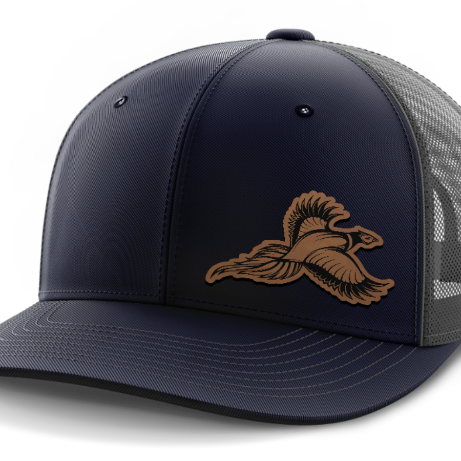 Pheasant Hunting, 6-Panel Mid-Profile Snap-Back Hat — Navy | Dark Gray