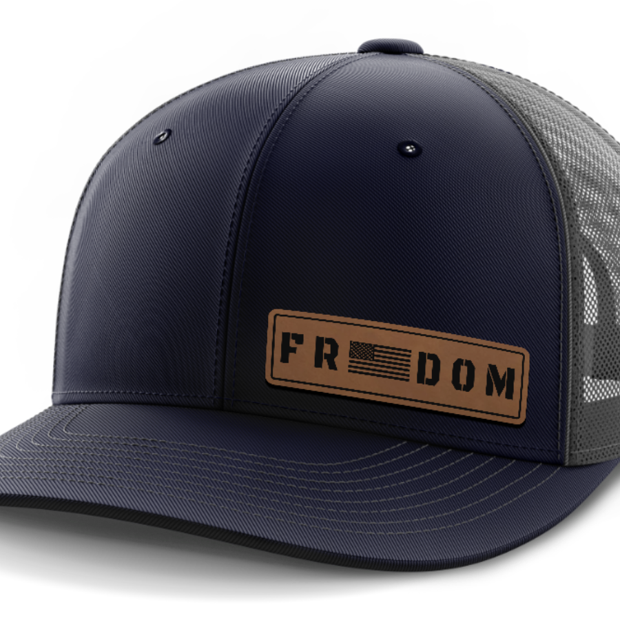 Freedom, Leather Patch Hat — Navy | Dark Gray