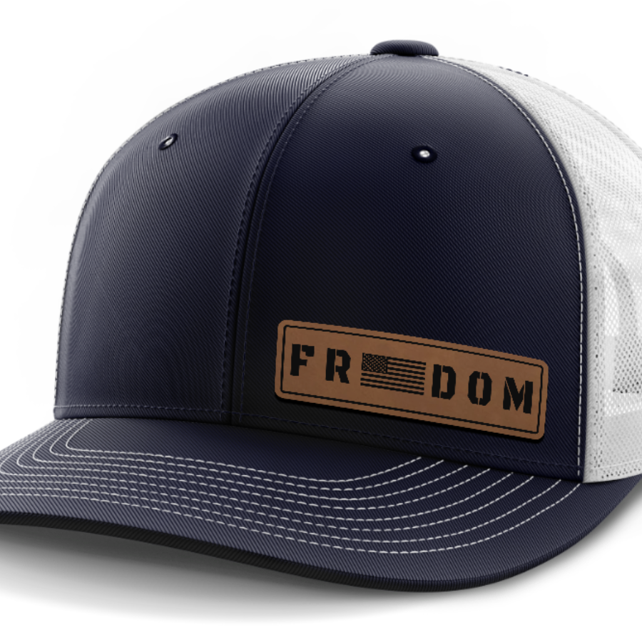 Freedom, Leather Patch Hat — Navy | White