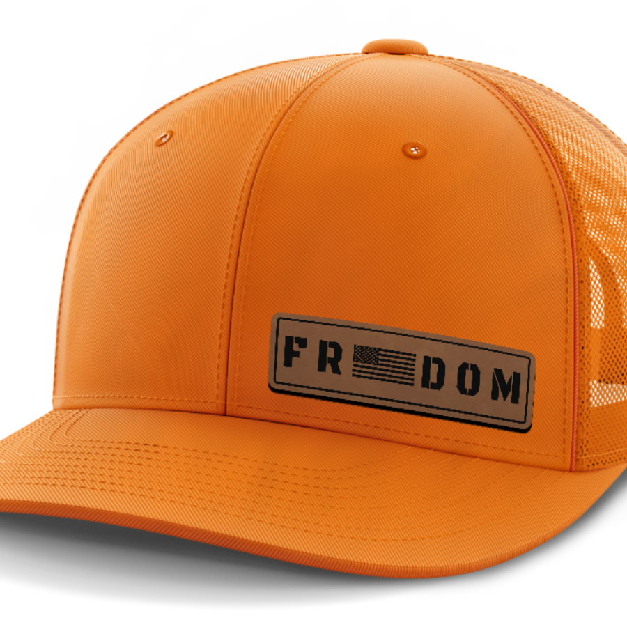 Freedom, Leather Patch Hat — Blaze Orange