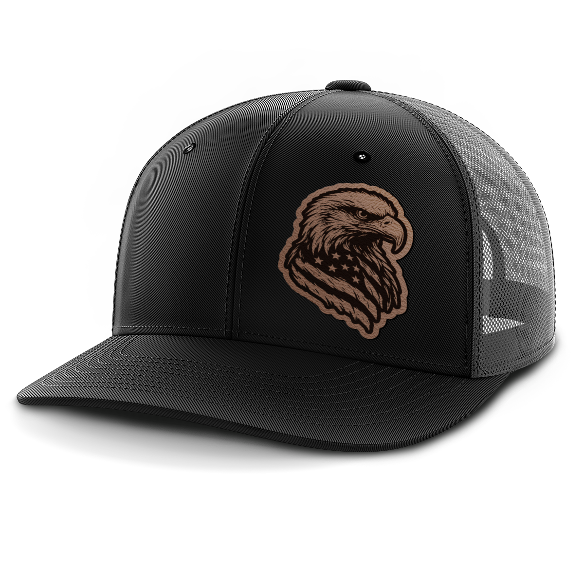 Eagle Flag (left), Leather Patch Hat