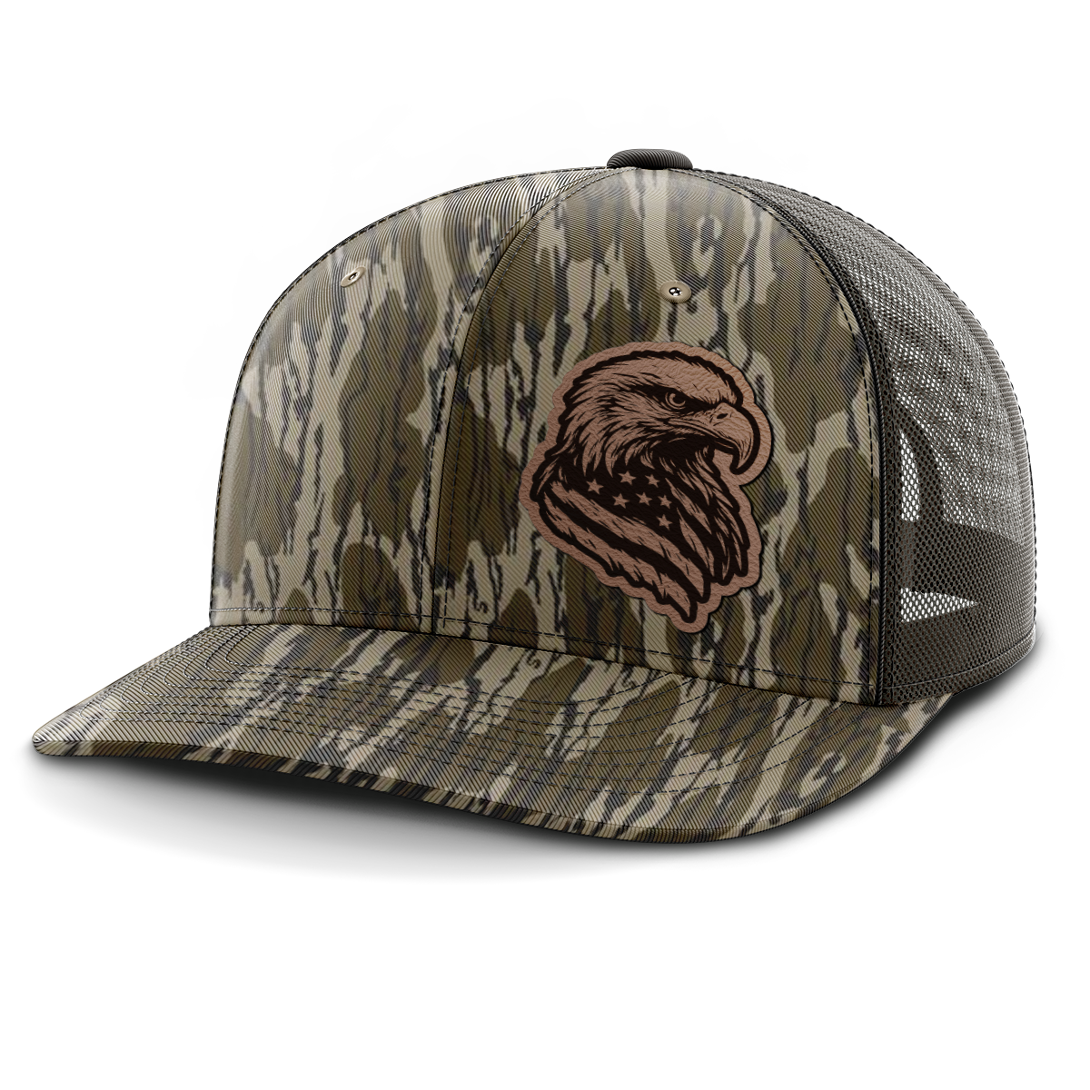 Eagle Flag (left), Leather Patch Hat