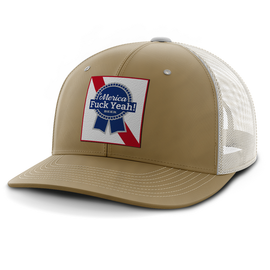 Merica - F Yeah, Leather Patch Hat (Copy)
