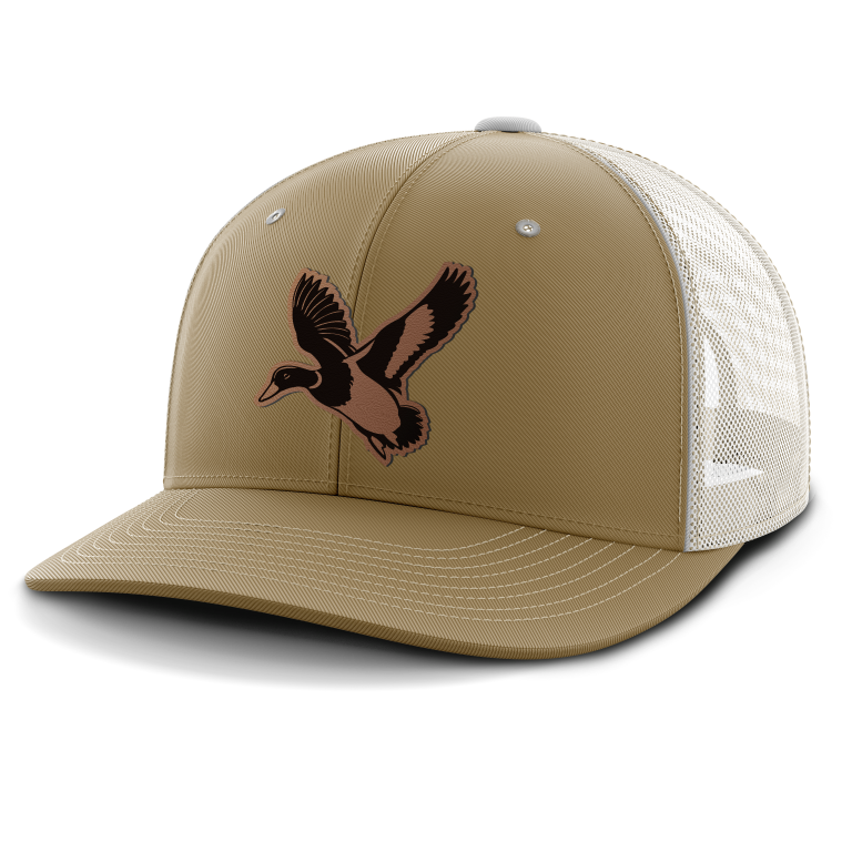 Leather Patch Trucker Hat, Duck Hunting (centered patch) – Cedar Pine Bay
