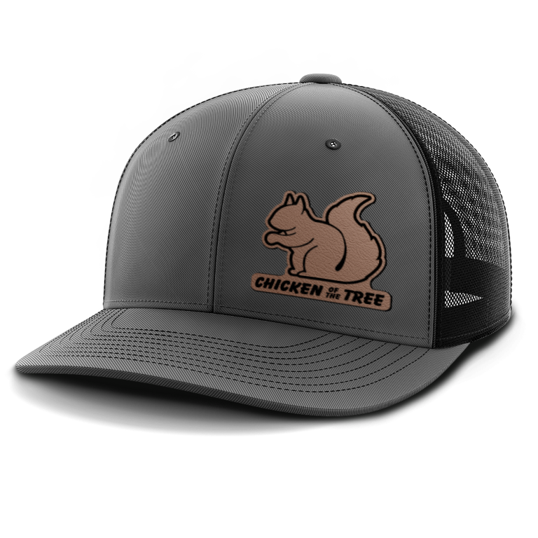 Squirrel Hunting, Chicken of the Tree, Leather Patch Trucker Hat