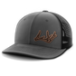 Leather Patch Trucker Hat, Deer & Shed Hunting, Antlers (left)