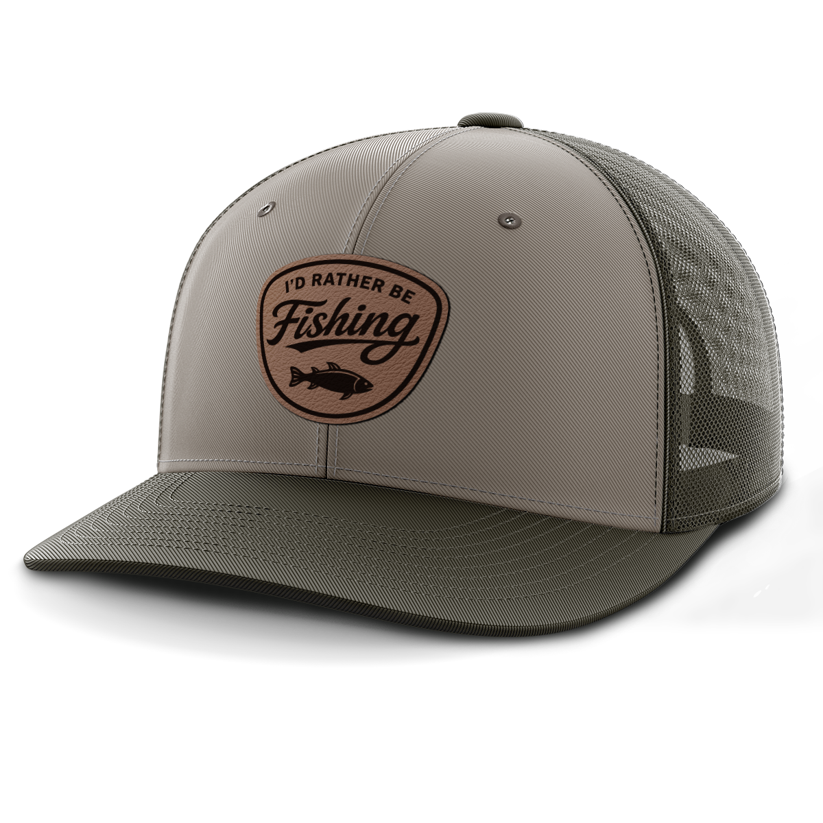I'd Rather Be Fishing, Leather Patch Hat