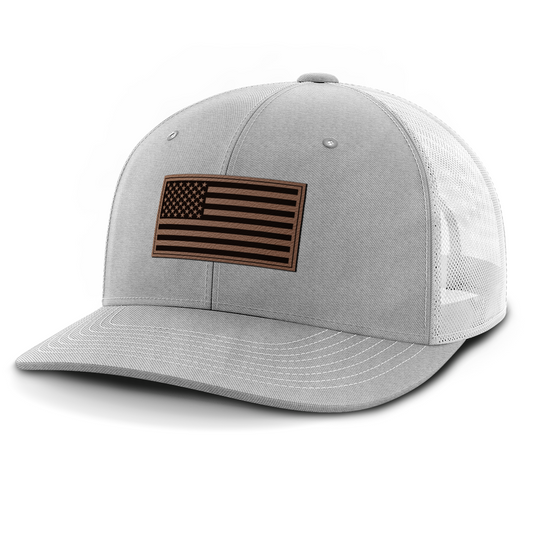 USA Flag, Leather Patch Hat