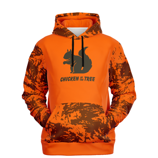 Squirrel Hunting, Chicken of the Tree, MId Weight Pullover Hoodie (Orange)