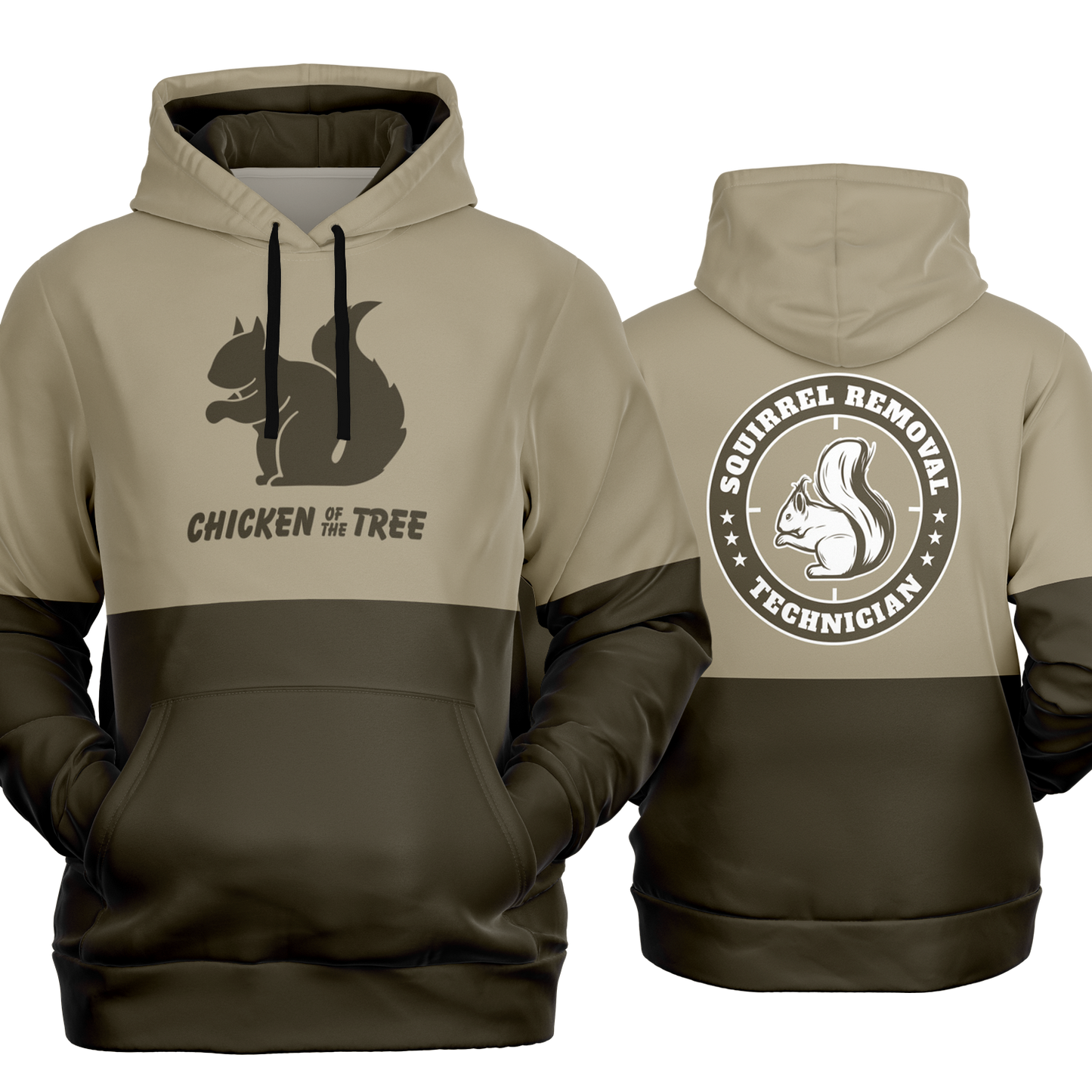 Squirrel Hunting, Chicken of the Tree, MId Weight Pullover Hoodie (Tan/Brown)