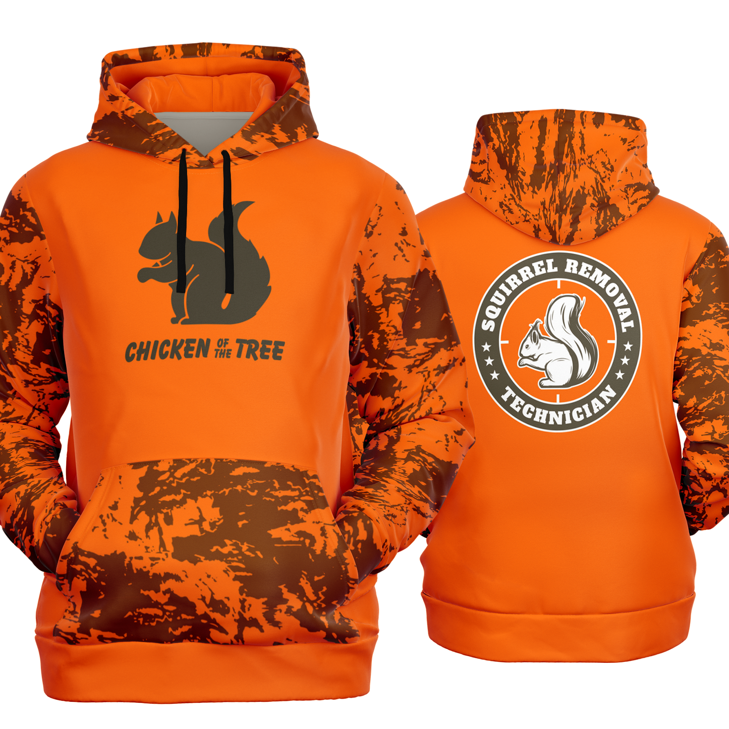 Squirrel Hunting, Chicken of the Tree, MId Weight Pullover Hoodie (Orange)