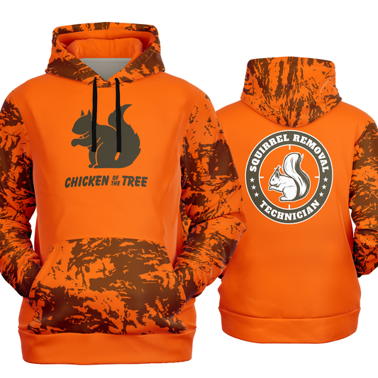 Squirrel Hunting, Chicken of the Tree, MId Weight Pullover Hoodie (Orange)