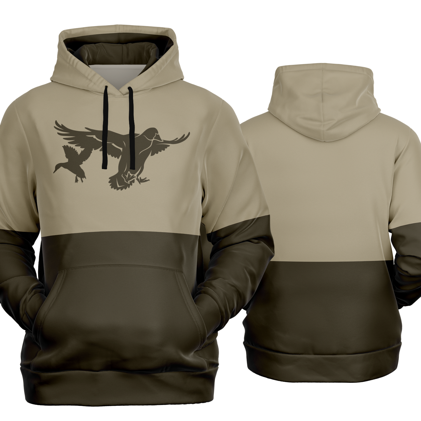 Duck Hunting, Mid Weight Pullover Hoodie (Tan/Brown)