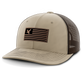 Duck on Flag, Duck Hunting, Leather Patch Hat