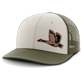 Geese Hunting (left patch), Leather Patch Trucker Hat