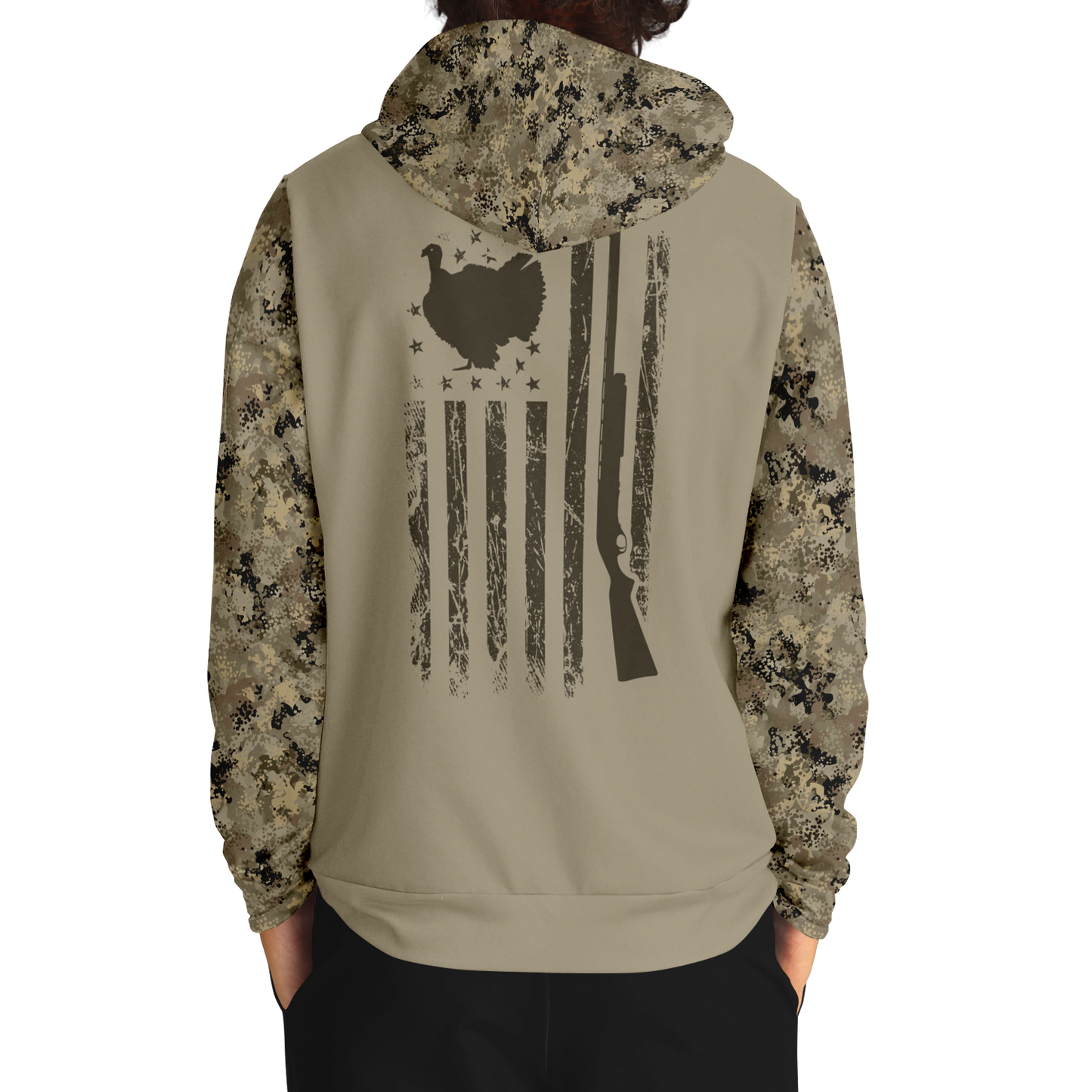 Turkey Hunting, Only Fans, Mid Weight Pullover Hoodie, Tan Camo 2XL