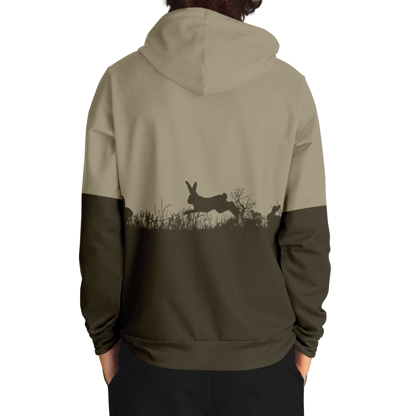 Rabbit Hunting, Butcher Chart, Mid Weight Pullover Hoodie (Tan/Brown)