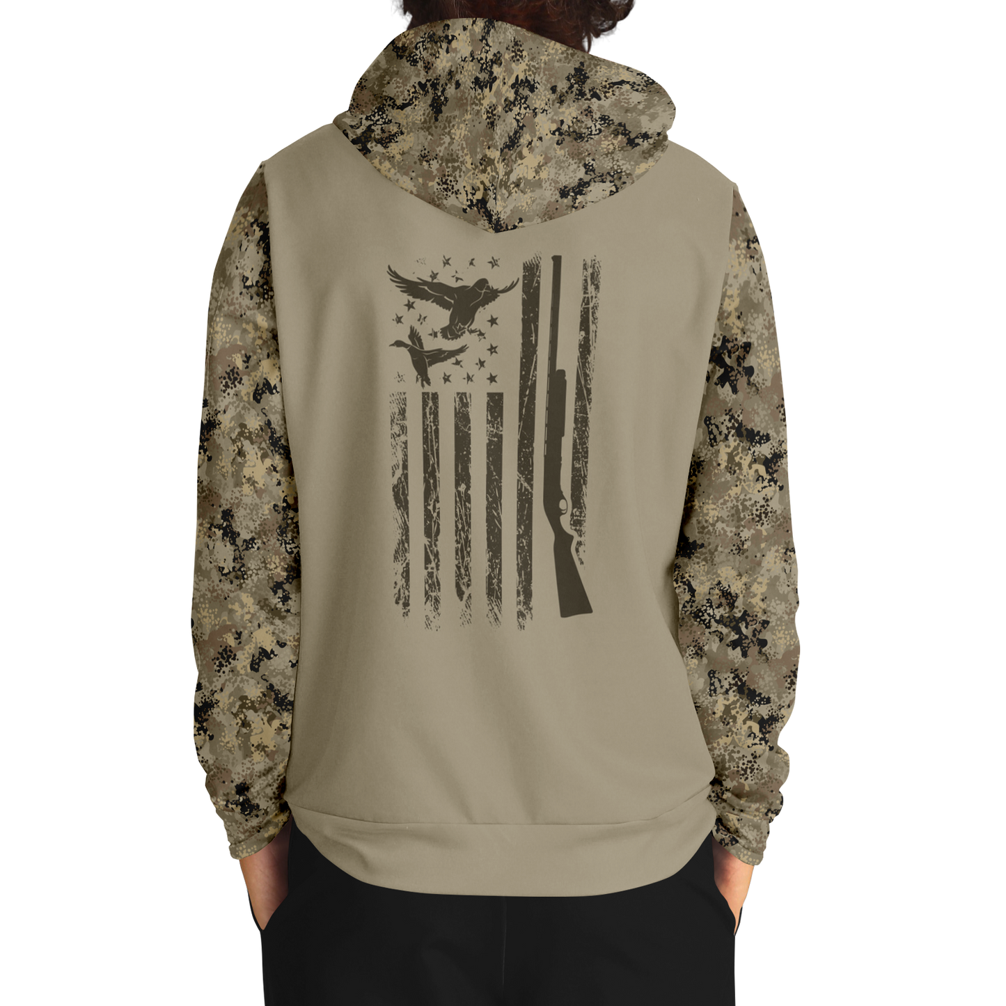 Duck Hunting, Take'Em, Mid Weight Pullover Hoodie (Tan Camo)