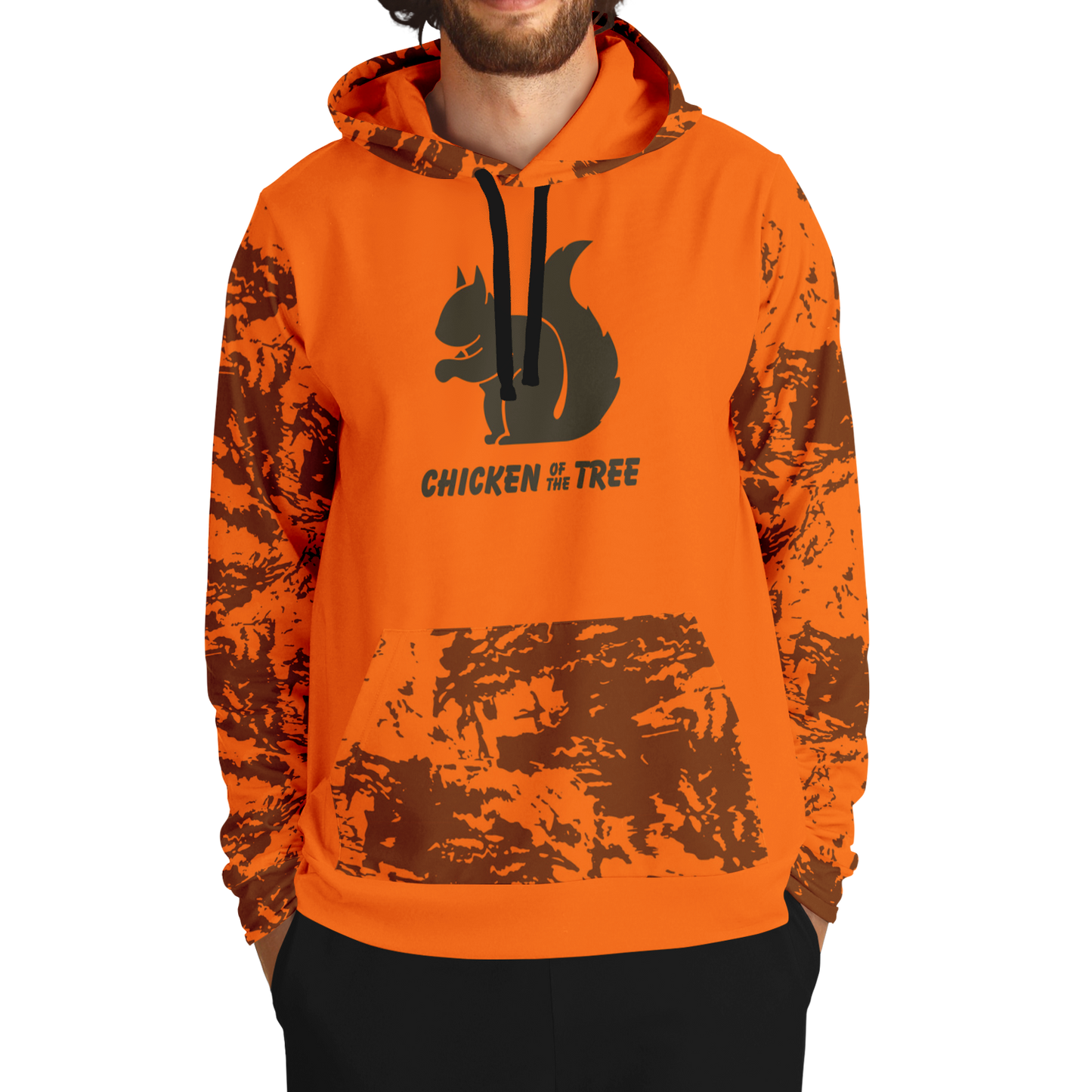 Squirrel Hunting, Chicken of the Tree, MId Weight Pullover Hoodie (Orange)