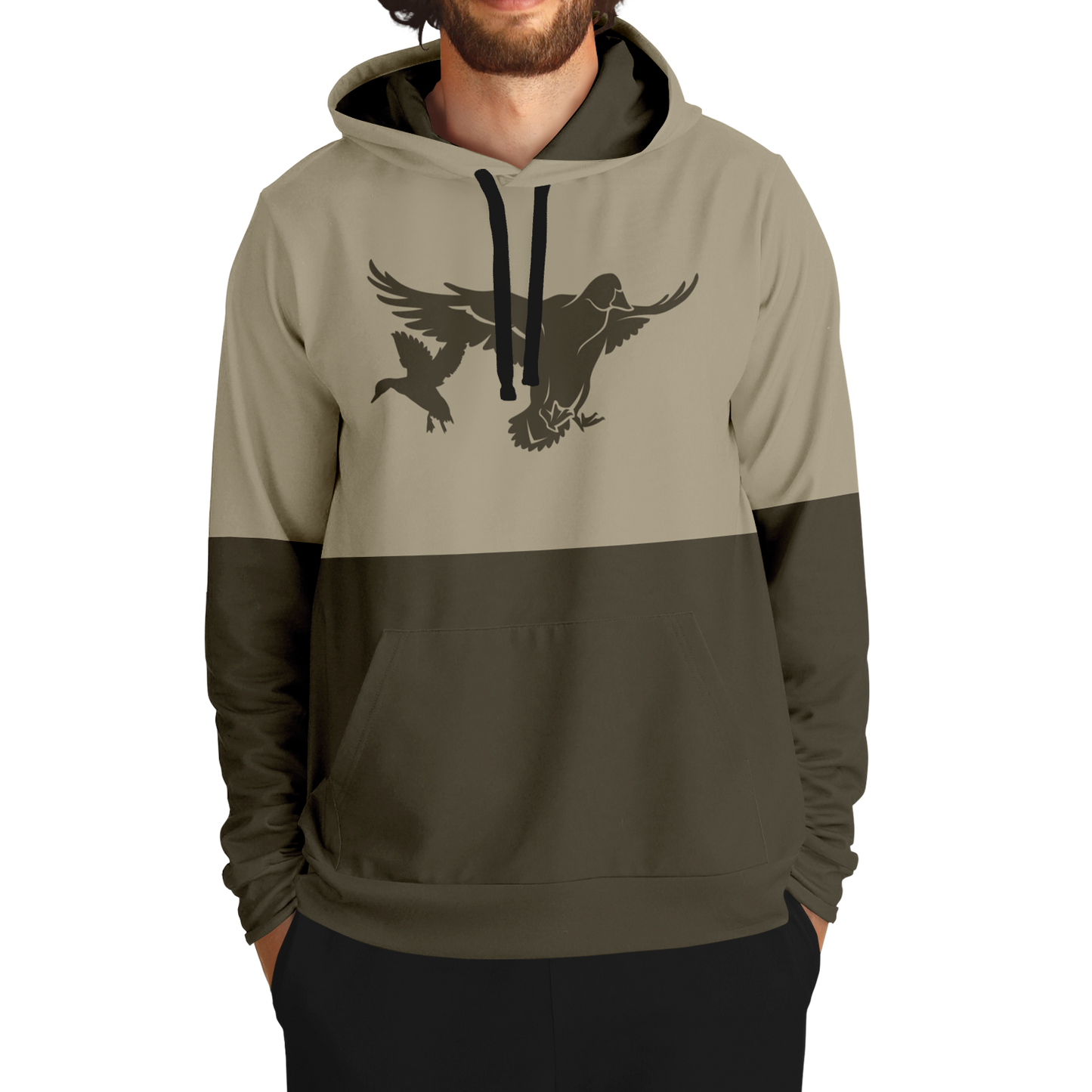 Duck Hunting, Mid Weight Pullover Hoodie (Tan/Brown)