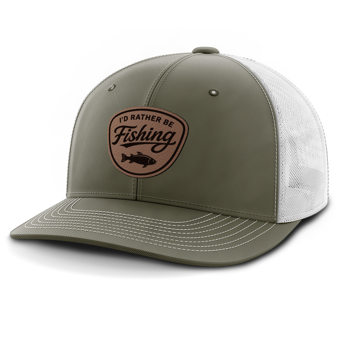 I'd Rather Be Fishing, Leather Patch Hat